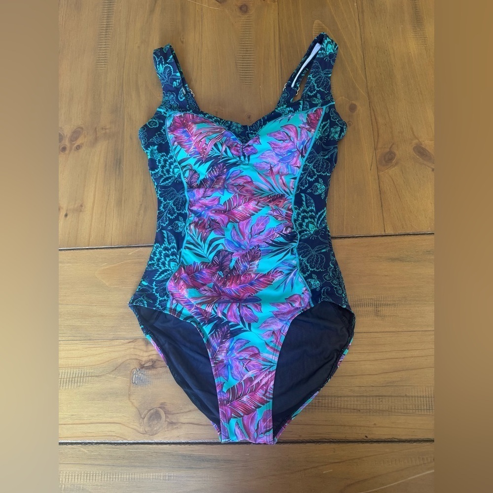 Sundance Women's Tropical Kailani Ruched One Piece Small